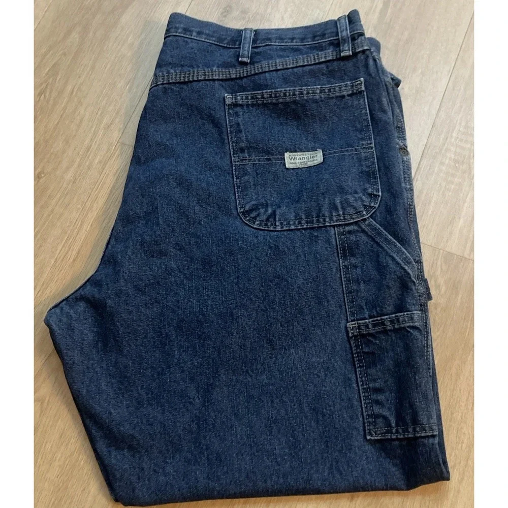 Wrangler Carpenter Jeans Men's 42x30 Blue Denim Straight Leg Pants